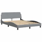 vidaXL Lit avec matelas gris clair 140x200 cm tissu
