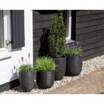 Capi Pot à fleurs Nature Rib élégant bas 36x47 cm noir KBLR782