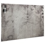 Tableau magnétique panneau écriture école maison bureau mural verre 80 x 60 cm gris 02_0045513