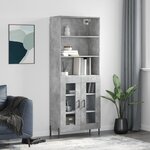 vidaXL Buffet haut Gris béton 69 5x34x180 cm Bois d'ingénierie