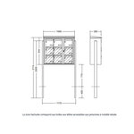 Bloc collectif Leabox  3x3  grade 3  simple face  extérieur  fixation sur pieds à sceller  gris clair ral 7035 finition brillante