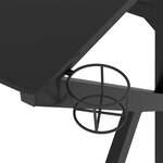 vidaXL Bureau de jeu avec pieds en forme de K Noir 110x60x75 cm
