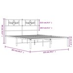 vidaXL Cadre de lit métal avec tête de lit blanc 120x200 cm