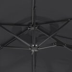 vidaXL Parasol à double tête avec LED noir 316x240 cm