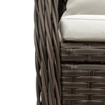 vidaXL Ensemble à manger de jardin 3 Pièces et coussins marron poly rotin