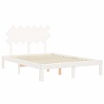 vidaXL Cadre de lit avec tête de lit blanc 120x200 cm bois massif