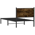 vidaXL Cadre de lit en métal sans matelas chêne fumé 90x200 cm