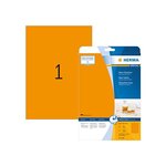 Boite de 20 etiquettes superprint a4 orange néon, 20 feuilles a4 herma