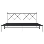 vidaXL Cadre de lit métal avec tête de lit noir 180x200 cm