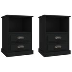 vidaXL Tables de chevet 2 Pièces noir 43x36x60 cm