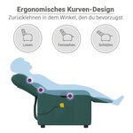 vidaXL Fauteuil de massage inclinable électrique Vert foncé Tissu