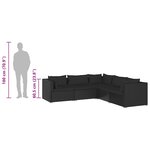 vidaXL Salon de jardin 5 Pièces avec coussins Résine tressée Noir