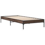vidaXL Cadre de lit chêne marron 75x190 cm bois d'ingénierie et métal