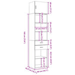 vidaXL Armoire de rangement mince gris béton 50x42 5x225 cm