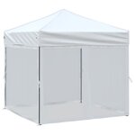 vidaXL Tente de réception pliable avec parois Blanc 2x2 m