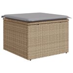 vidaXL Ensemble de canapé de jardin 9 pièces avec coussins beige en rattan synthétique