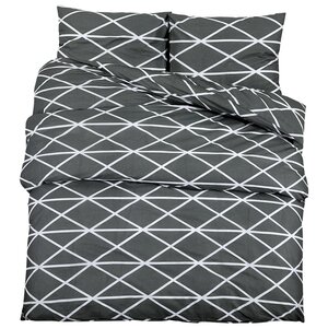vidaXL Ensemble de housse de couette Gris 220x240 cm Coton