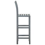 vidaXL Tabourets de bar lot de 4 gris bois d'acacia massif