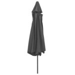 vidaXL Parasol d'extérieur avec mât en métal 390 cm anthracite