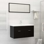 vidaXL Ensemble de meubles de salle de bain 2 Pièces Noir Aggloméré