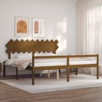 vidaXL Lit pour personne âgée et tête de lit 200x200 cm bois massif