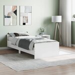 vidaXL Cadre de lit blanc 75x190 cm petit simple bois d'ingénierie