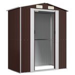 vidaXL Abri de jardin Marron foncé 192x108x223 cm Acier galvanisé
