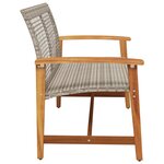 vidaXL Banc de jardin gris 112 cm résine tressée et bois d'acacia