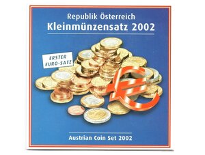 Coffret série euro BU Autriche 2002 (premières monnaies en euro autrichiennes)