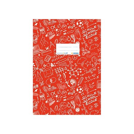 Protège-cahier Schoolydoo A4 polypro avec etiquette Rouge HERMA