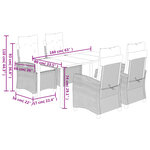 vidaXL Ensemble à manger de jardin avec coussins 5Pièces Beige poly rotin