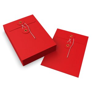 Lot de 20 enveloppes à rondelle et ficelle rouge 162x114