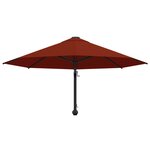 vidaXL Parasol mural avec mât en métal 300 cm Terre cuite