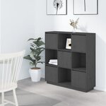 vidaXL Buffet Gris 110 5x35x117 cm Bois massif de pin