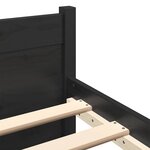 vidaXL Cadre de lit sans matelas noir bois massif 135x190 cm