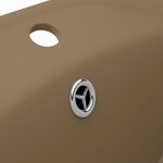 vidaXL Lavabo ovale de luxe à trop-plein Crème mat 58 5x39cm Céramique