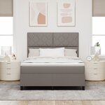 vidaXL Lit à ressorts avec matelas taupe 140x200 cm en tissu