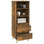 vidaXL Buffet haut Chêne fumé 40x36x110 cm Bois d'ingénierie