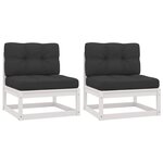 vidaXL Canapés centraux de jardin coussins anthracite 2 Pièces