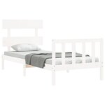 vidaXL Cadre de lit avec tête de lit blanc simple bois massif