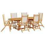 vidaXL Ensemble à manger de jardin 7Pièces bois d'acacia solide textilène