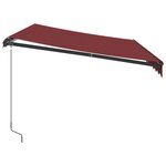 vidaXL Auvent manuel rétractable avec LED bordeaux 350x250 cm