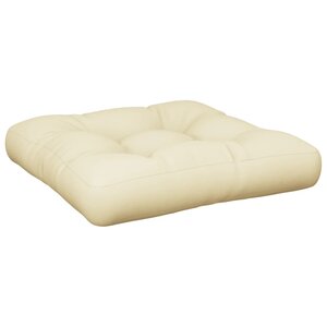 vidaXL Coussin de palette crème 50x50x12 cm tissu