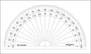 Rapporteur 1/2 cercle degrés Ø 10 cm