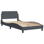 vidaXL Cadre de lit avec tête de lit Gris foncé 100x200 cm Velours