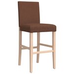 vidaXL Chaises de bar lot de 2 bois massif d'hévéa et tissu