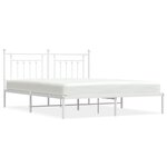 vidaXL Cadre de lit métal avec tête de lit blanc 160x200 cm
