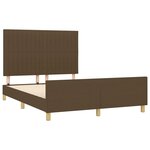 vidaXL Cadre de lit avec tête de lit marron foncé 140x190 cm Tissu