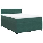 vidaXL Sommier à lattes de lit et matelas Vert foncé 140x200cm Velours