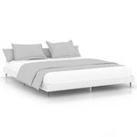 vidaXL Cadre de lit blanc brillant 140x200 cm bois d'ingénierie